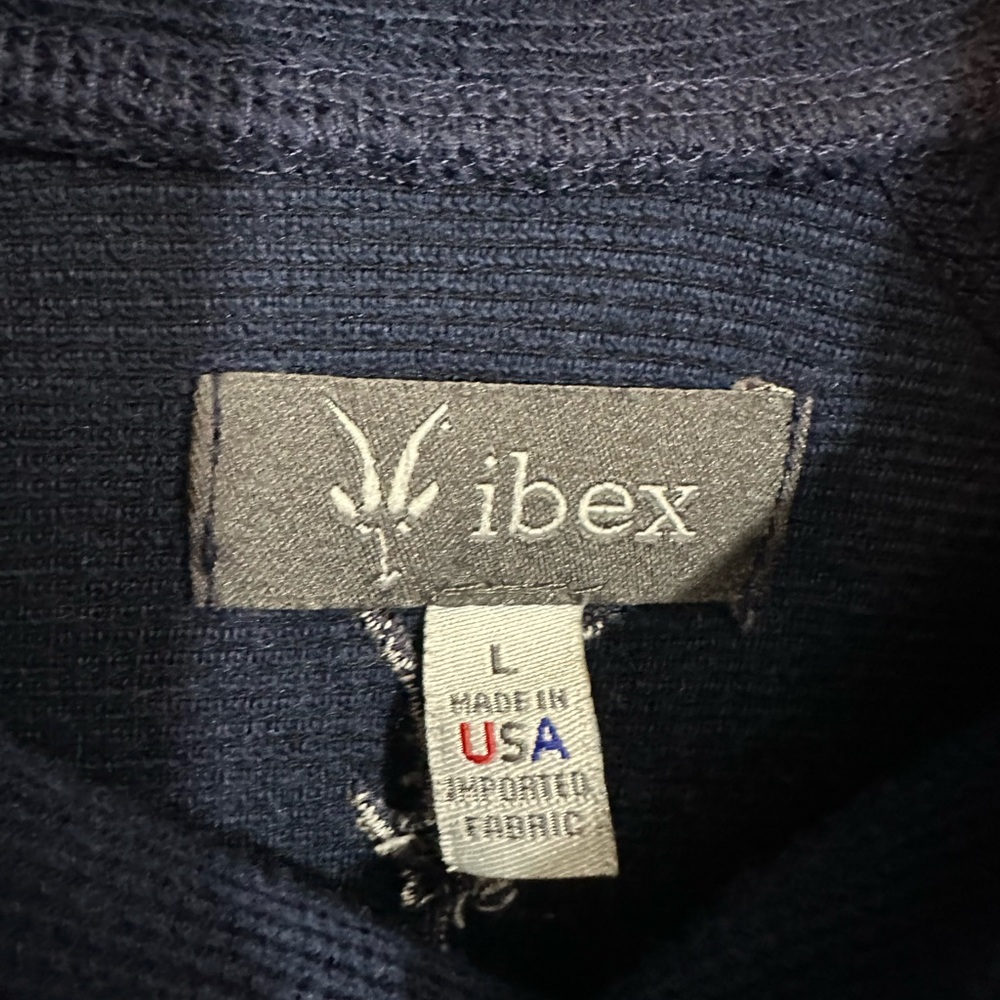 IBEX Men’s Waffle Knit Shawl Collar Sweater Large - Picture 2 of 7